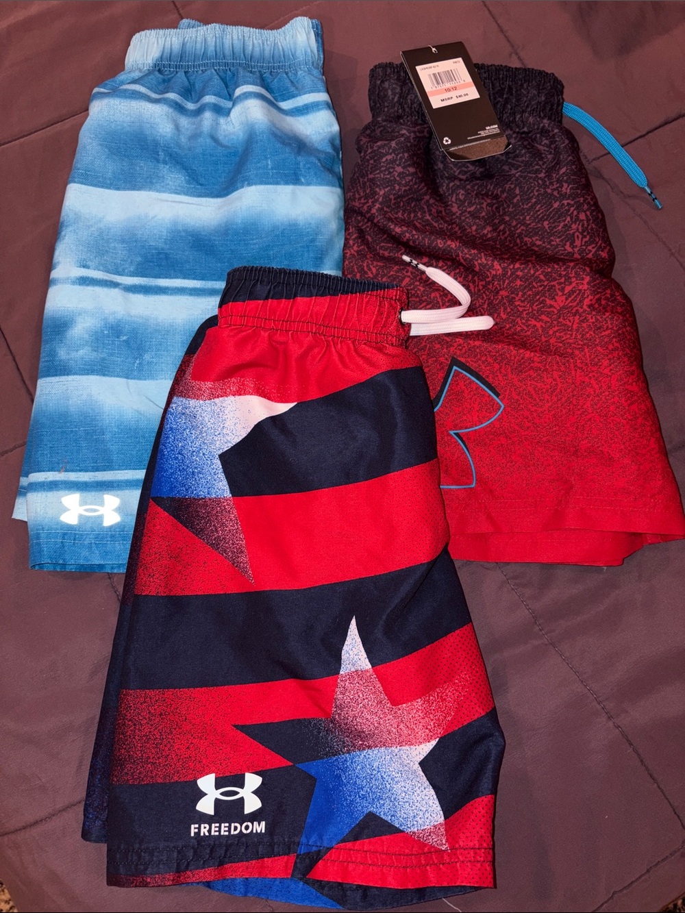 Lot of 3!!!Under Armour Boys' Swim Shorts Size 10/12 Medium